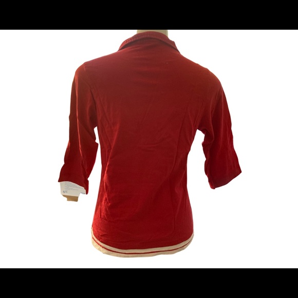 Bright red collared top. - Picture 2 of 3